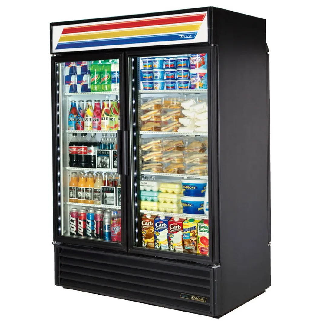 True GDM-49RL-HC~TSL01 54" 2-Section Rear-Loading Glass Door Refrigerated Merchandiser