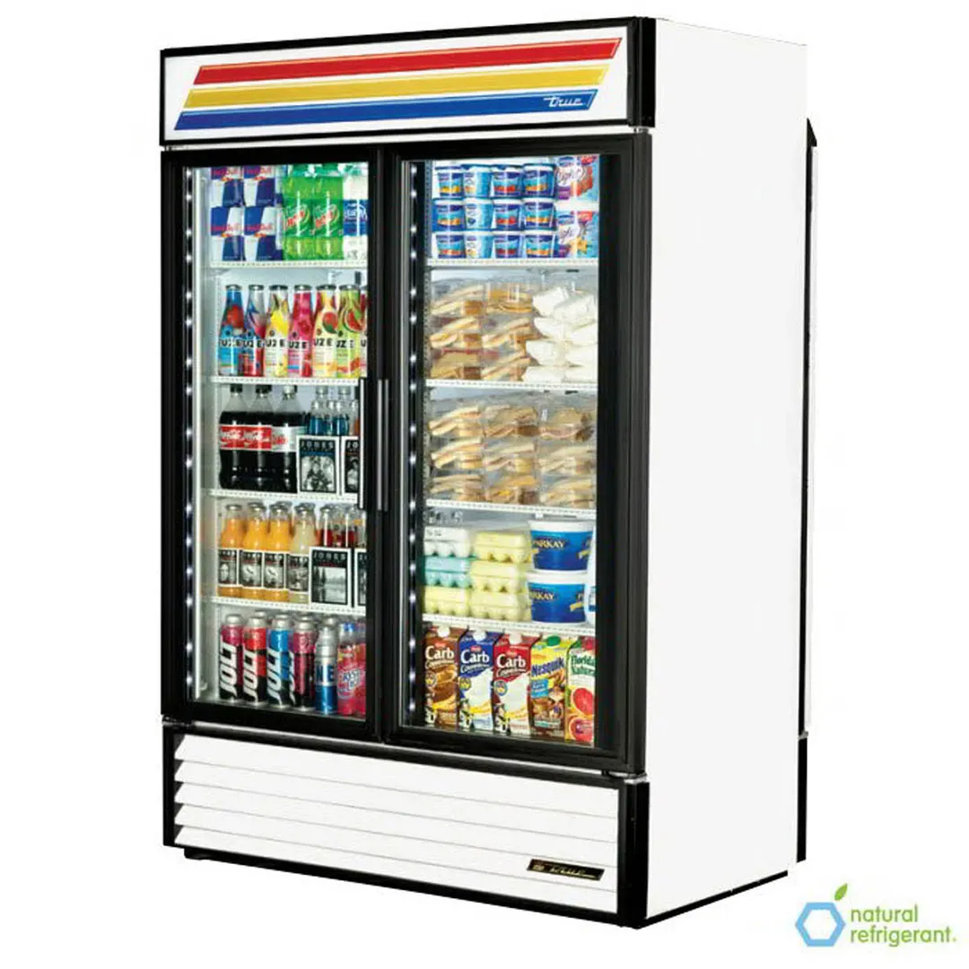 True GDM-49RL-HC~TSL01 54" 2-Section Rear-Loading Glass Door Refrigerated Merchandiser