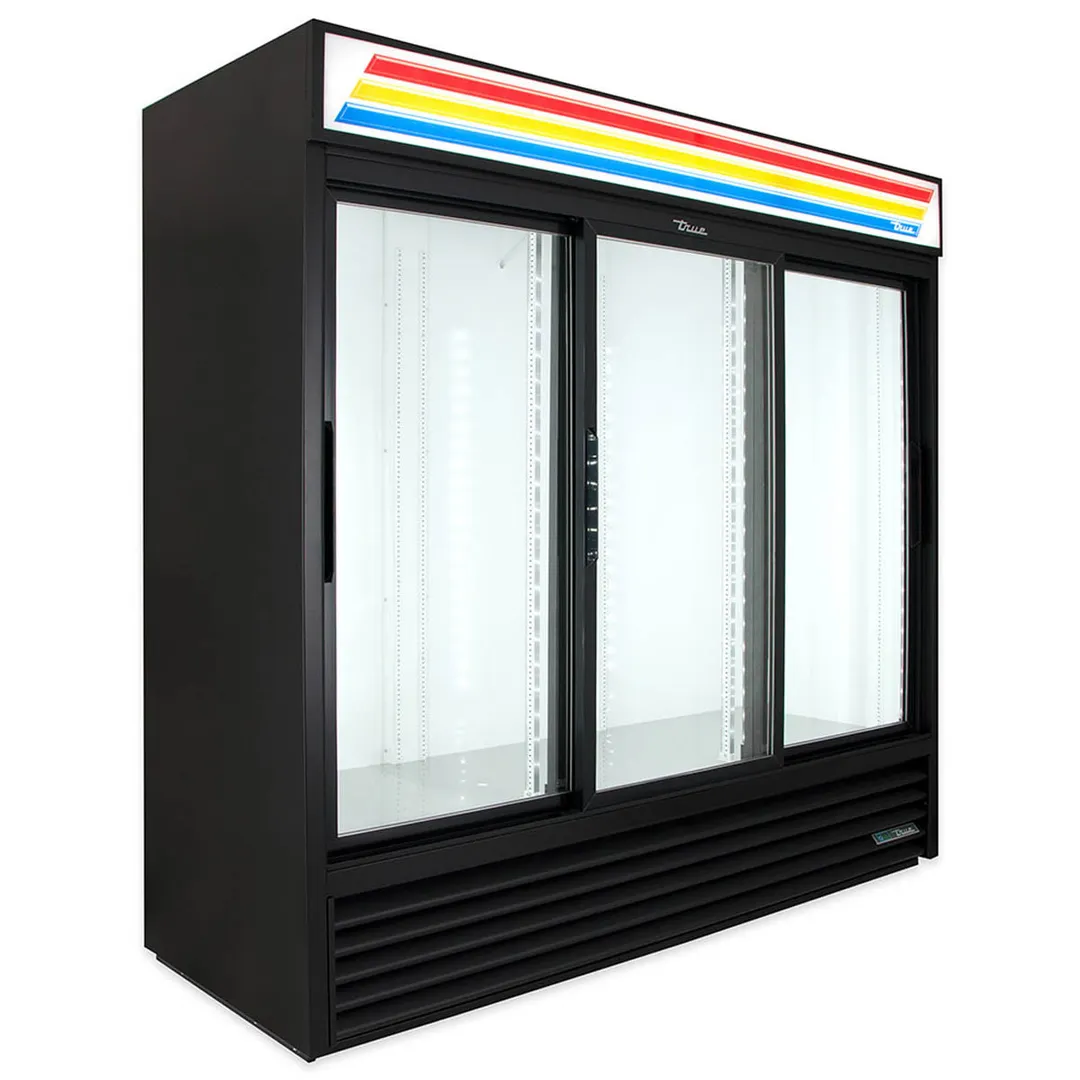 True GDM-69-HC-LD 78" 3-Section Thermal Glass Sliding Door Refrigerated Merchandiser