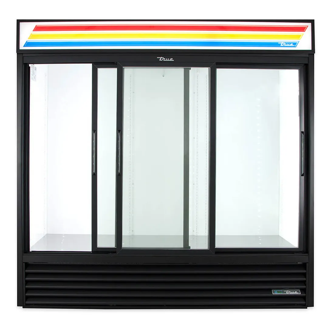 True GDM-69-HC-LD 78" 3-Section Thermal Glass Sliding Door Refrigerated Merchandiser
