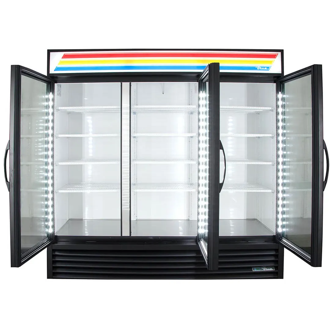 True GDM-72-HC~TSL01 78" 3-Section Glass Swing Door Refrigerated Merchandiser