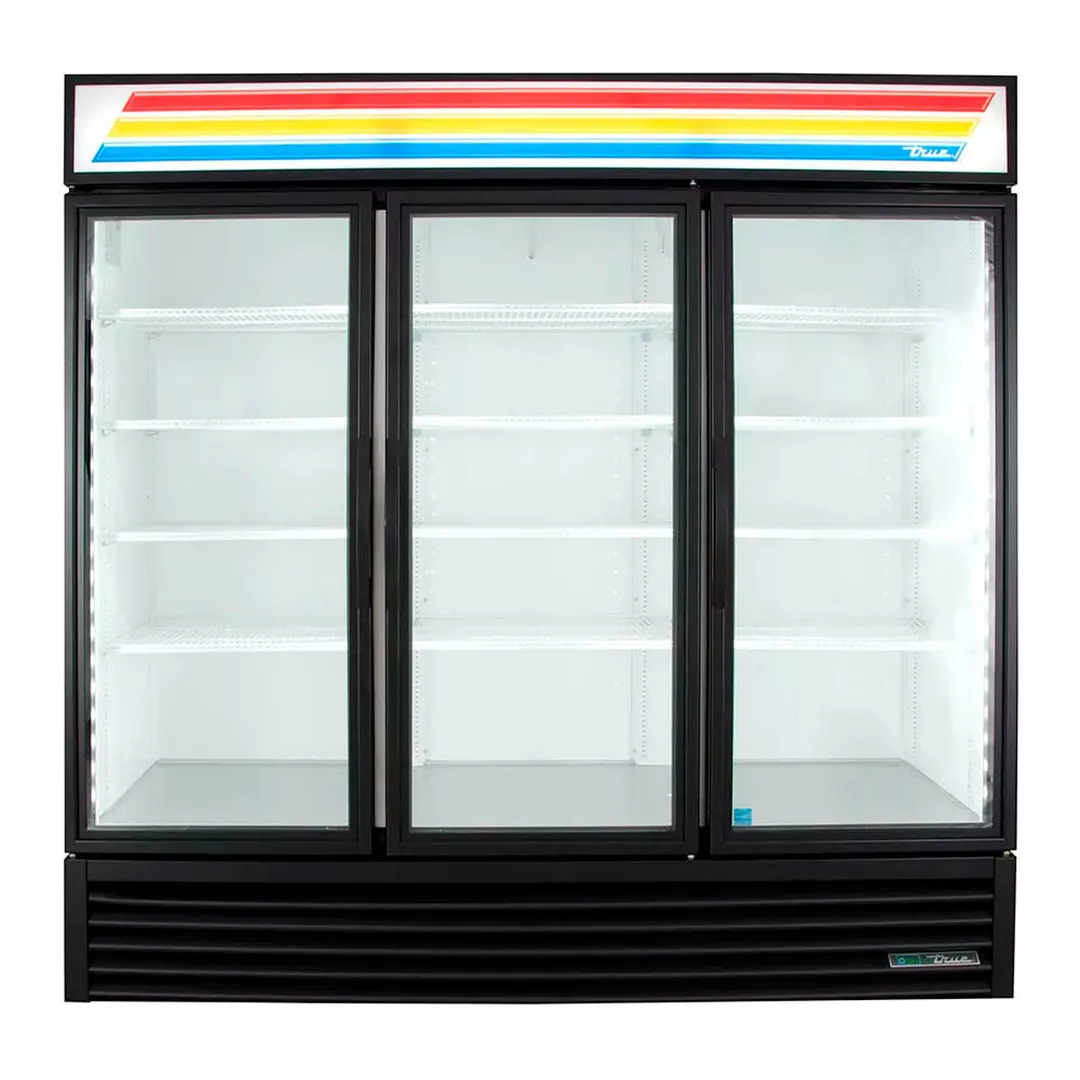 True GDM-72F-HC~TSL01 78" 3 Glass Swing Door Merchandiser Freezer in White