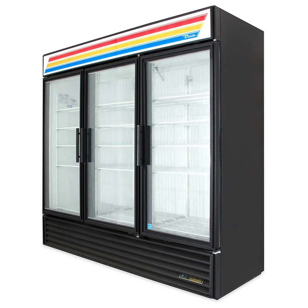 True GDM-72F-HC~TSL01 78" 3 Glass Swing Door Merchandiser Freezer in White
