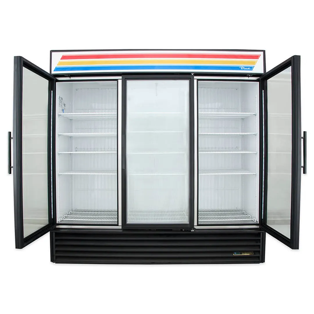 True GDM-72F-HC~TSL01 78" 3 Glass Swing Door Merchandiser Freezer in White