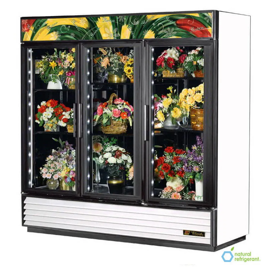 True GDM-72FC-HC~TSL01 - 78" Three‑Section Floral Merchandiser, 6 Shelves