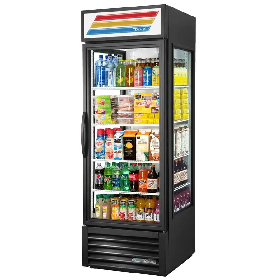 True GEM-23-HC~TSL01 27" 1-Section Glass End Merchandiser with Swing Door, 23 Cu. Ft.