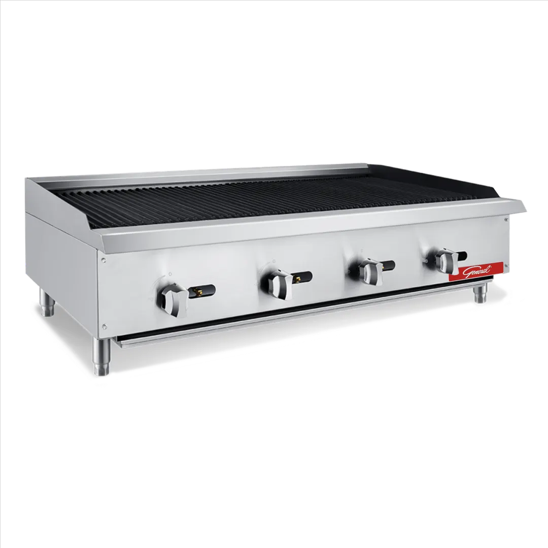 General GCCB-48LP 48" Countertop Gas Charbroiler with Manual Controls