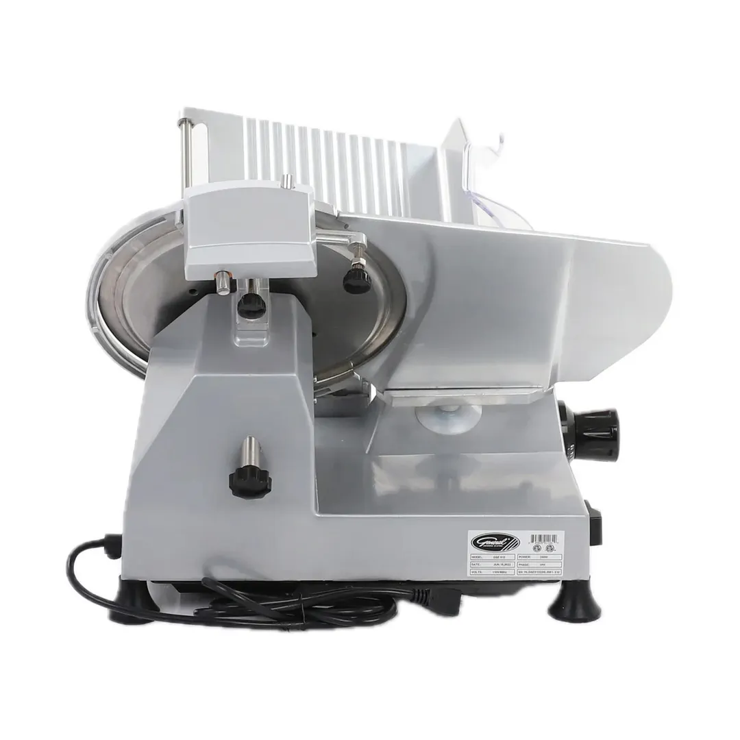 General GSE012 - Manual Gravity Feed Meat Slicer, 12" Blade, 1/3 HP Electric, 308 RPM, Anodized Aluminum, 250W, Belt Drive