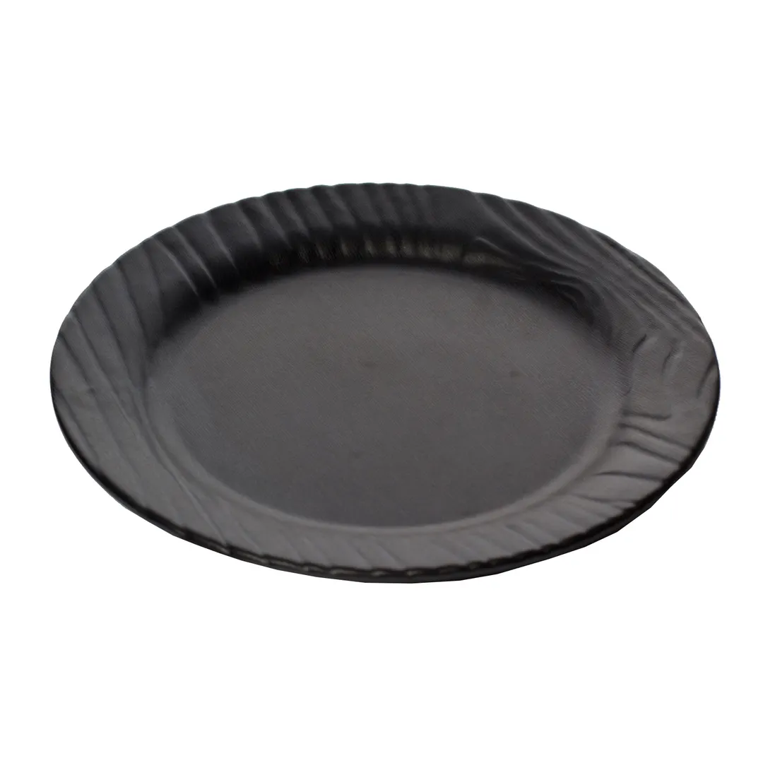 GET 15003216001 Sustain Rim Plate, 10" Dia. x 1" H, Round, Black, Melamine, Dishwasher Safe