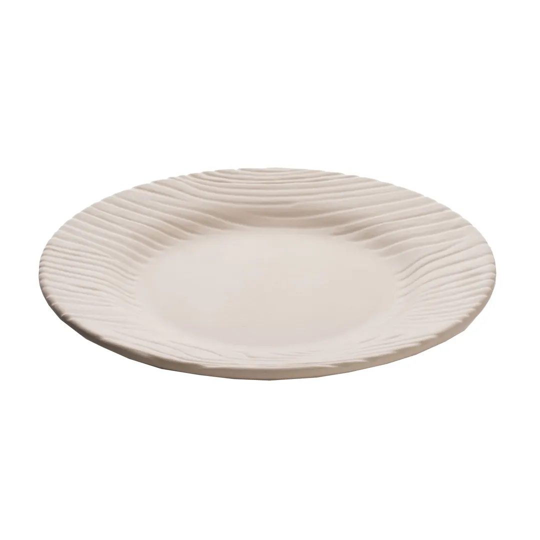 GET 15003216028 Cheforward Sustain Rim Plate, 10" Dia. x 1"H, Round, White, Melamine Dishwasher Safe