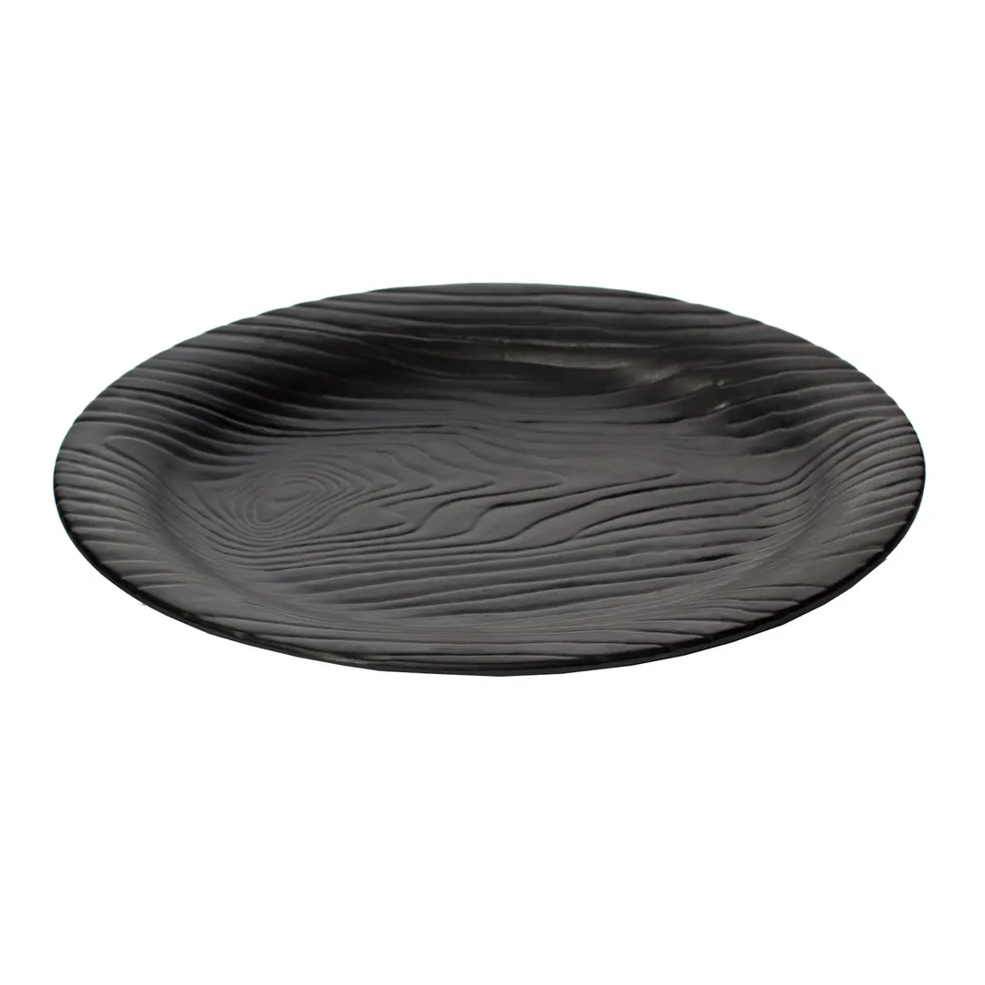 GET 15003266001 Cheforward Sustain Rim Platter, 17"L x 13"W x 1-3/4"H, Oval, Melamine, Black