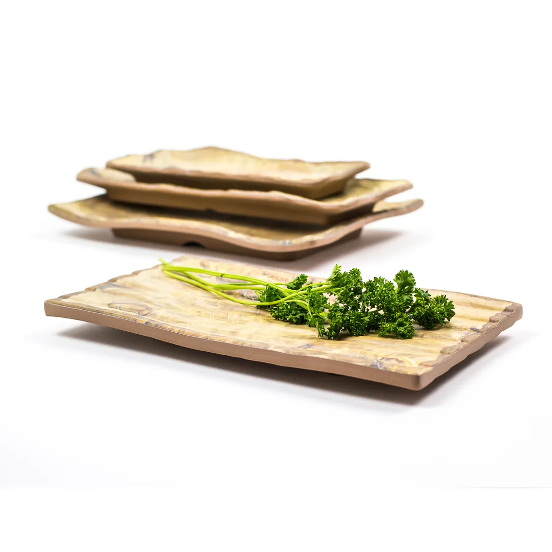 GET 15004062036 Cheforward Platter, 5-3/10" L x 3-9/10" W x 4/5" H, Small BPA Free Melamine Grain