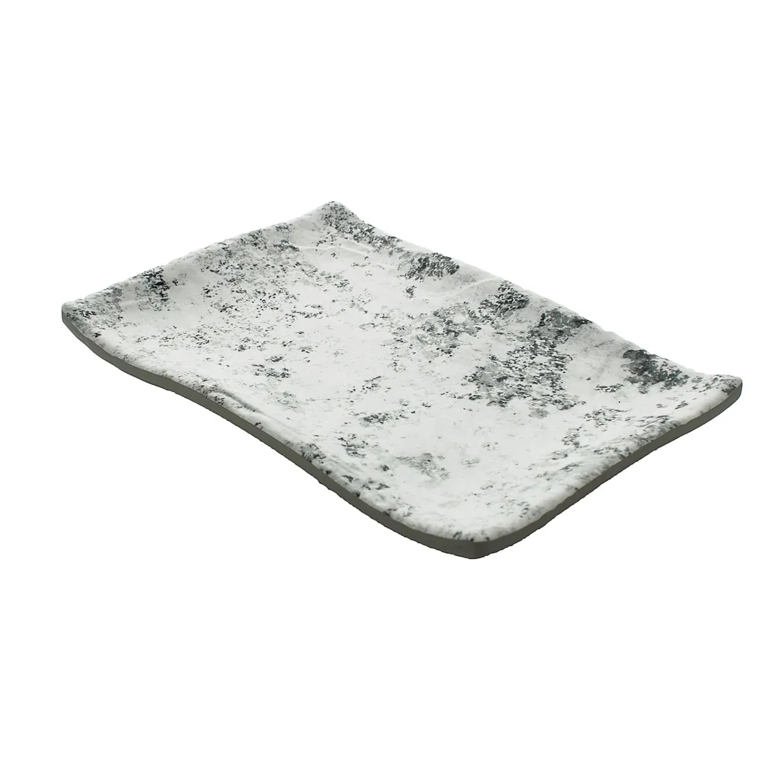 GET 15005062006 Cheforward Endure Platter, 5-3/10"L x 3-9/10"W x 4/5"H, Rectangular, Melamine, Grays
