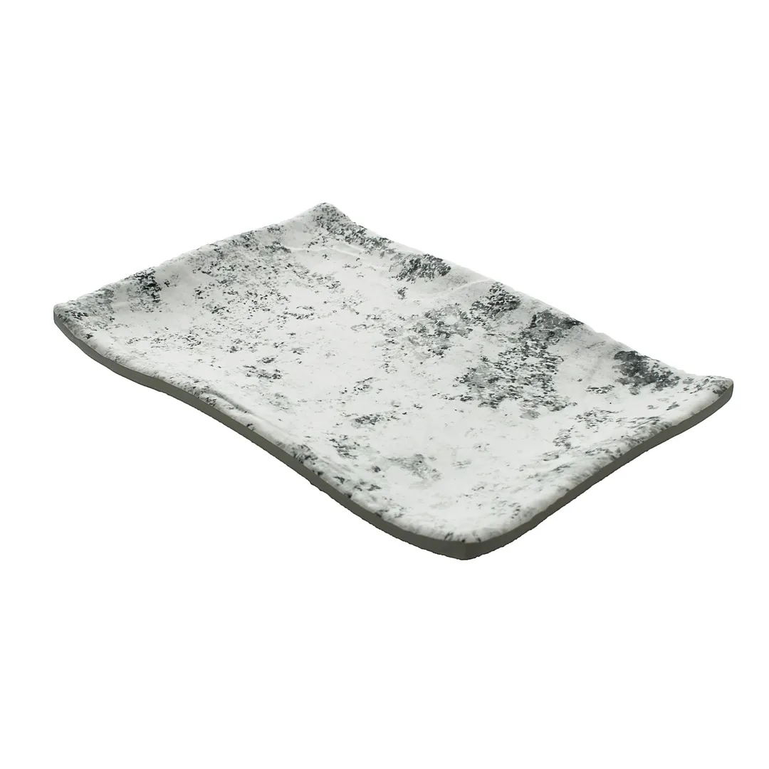 GET 15005063006 Cheforward Endure Platter, 8.25"L x 5.7"W x 1.1"H, Gray Melamine, Dishwasher Safe