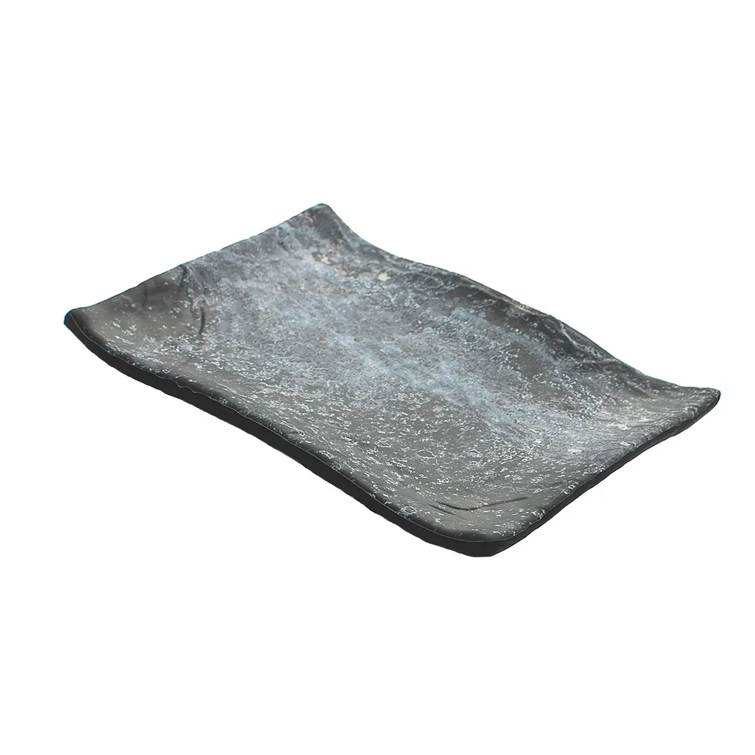 GET 15005063007 Cheforward Endure Platter, 8-1/4"L x 5-7/10"W x 1-1/10"H Melamine Pewter Grays