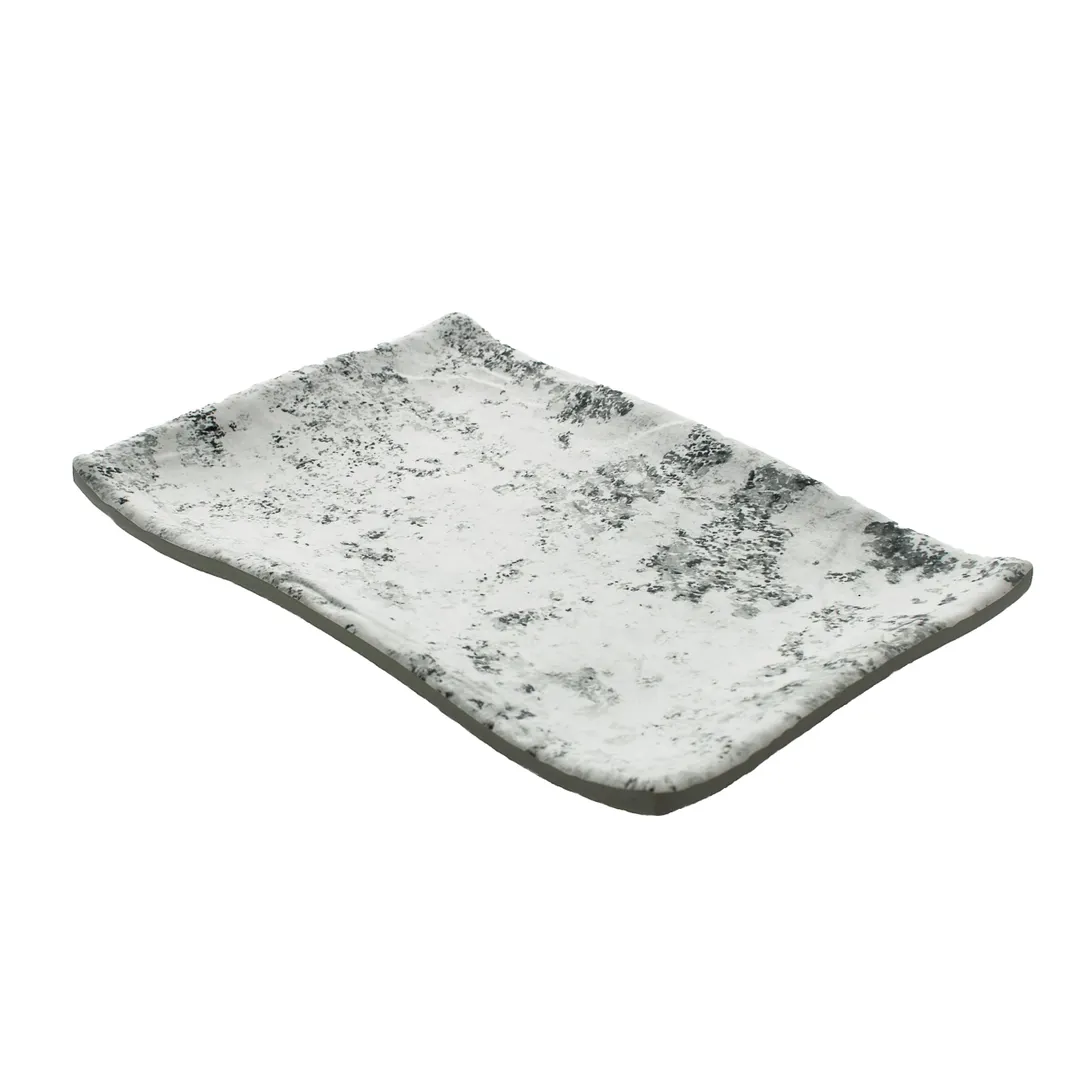GET 15005065006 Cheforward Endure Platter, 15.7"L x 10.9"W x 1.4"H, Rect Melamine Gray, BPA Free