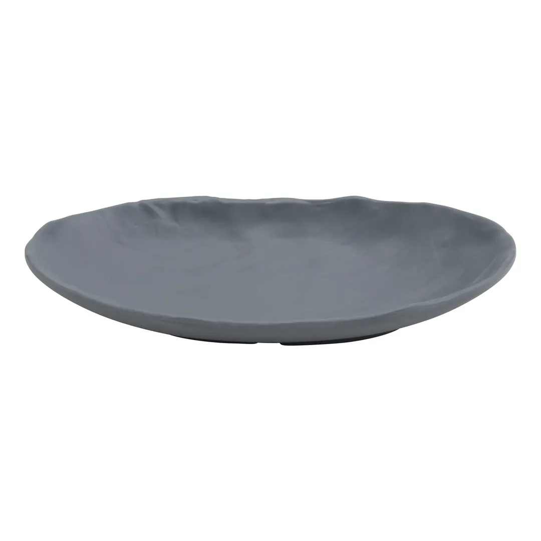 Get 15005081005 Endure Plate, Oval, 9-1/10"L x 5-1/2"W x 1-3/5"H, Melamine, Weathered Onyx, Gray