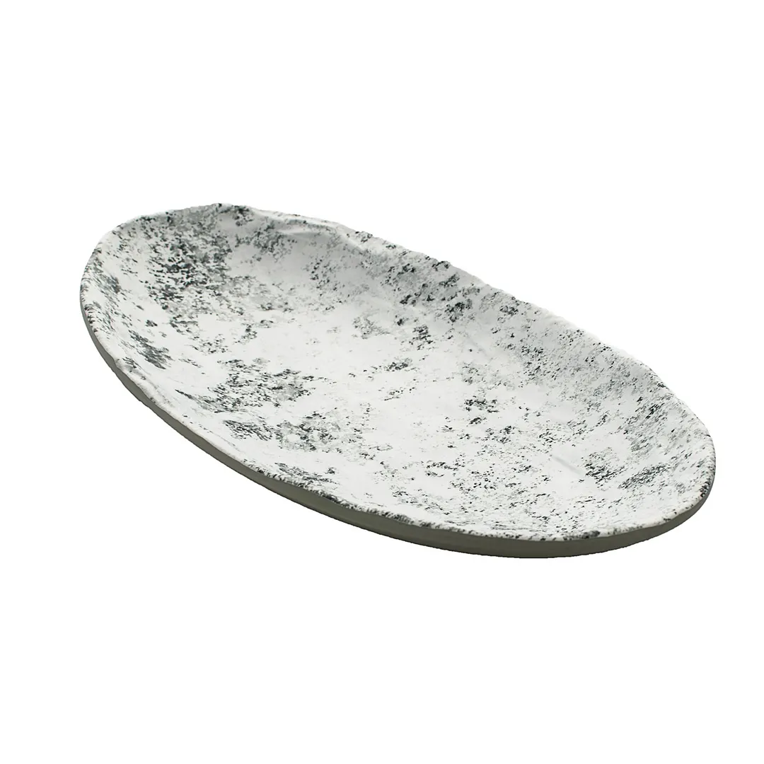 GET 15005081006 Cheforward Endure Plate, 9-1/10"L x 5-1/2"W x 1-3/5"H, Oval, Melamine, Gray