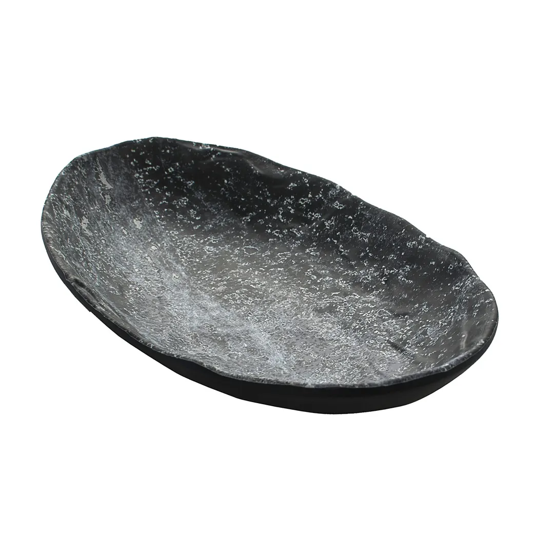 GET 15005081007 Cheforward Endure Plate, 9-1/10"L x 5-1/2"W x 1-3/5"H, Oval Melamine Gray