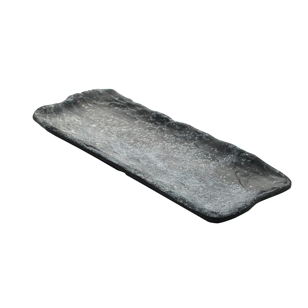 GET 15005103007 Cheforward Endure Plate – Large Oblong, Weathered Pewter, BPA‑Free Melamine