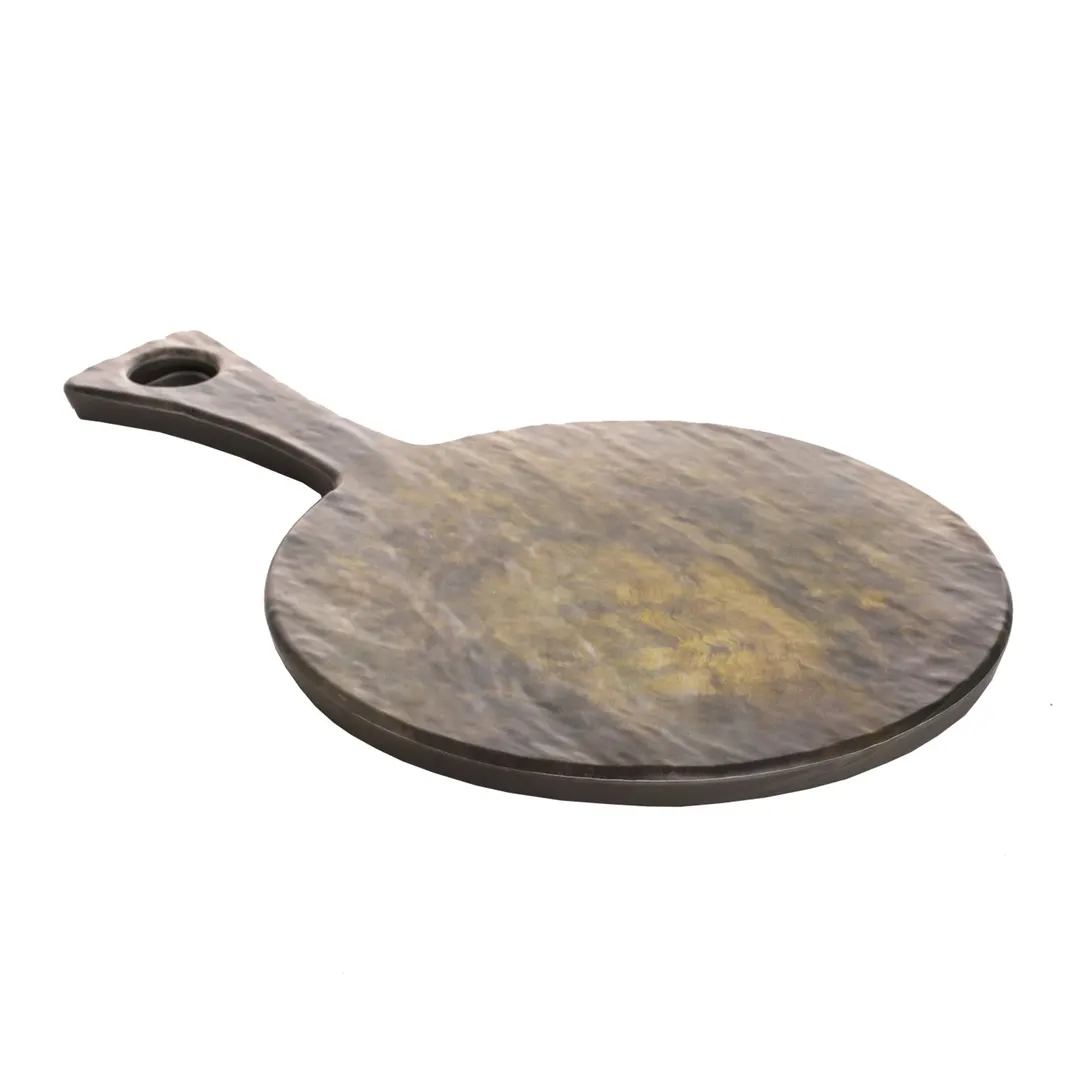 GET 15019052031 Cheforward Lapis Board, 15-1/4"L x 9-3/5"W x 1/2"H, Round Handle, Melamine, Agate