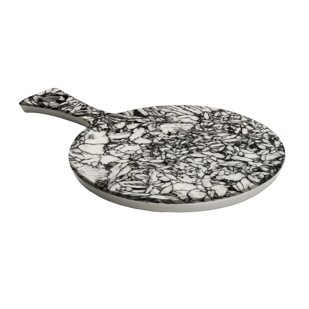GET 15019052034 Cheforward Lapis Board, 15-1/4" x 9-3/5" x 1/2", Round, Handle, Melamine, BPA Free