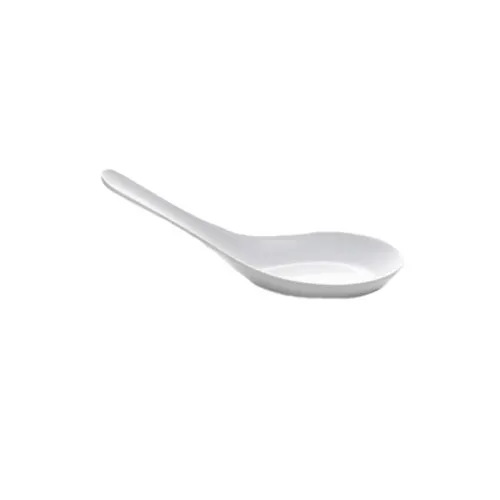 GET 151-RT-W Elite Global Solutions Soup Spoon, 5-5/8" White Melamine, Break/Chip Resistant, Dishwasher Safe