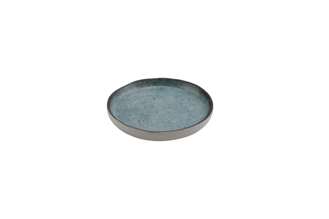 GET 20038-REB Cheforward Savor Round Plate, 4" Dia., Robin Egg Blue, Two-Tone Melamine, 3-5" Size