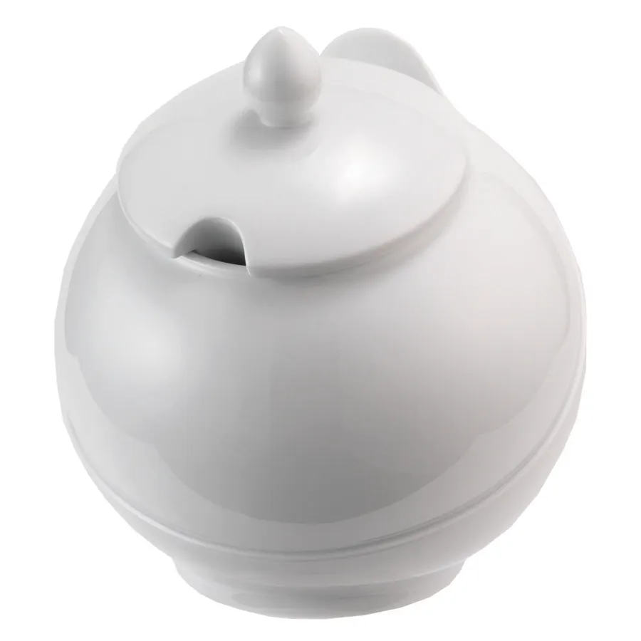 GET 2757150 Frilich Pure Nature Round China Bowl With Lid, 1.6 Qt (51 Oz) 6.7" Dia X 7.5" H, White