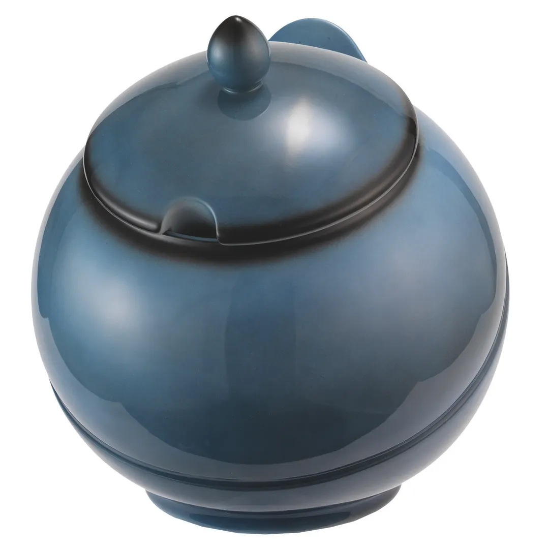 GET 2757353 Frilich Round China Bowl with Lid, 3.7 Qt (8-7/10" Dia x 10-1/5" H), Blue, General Use
