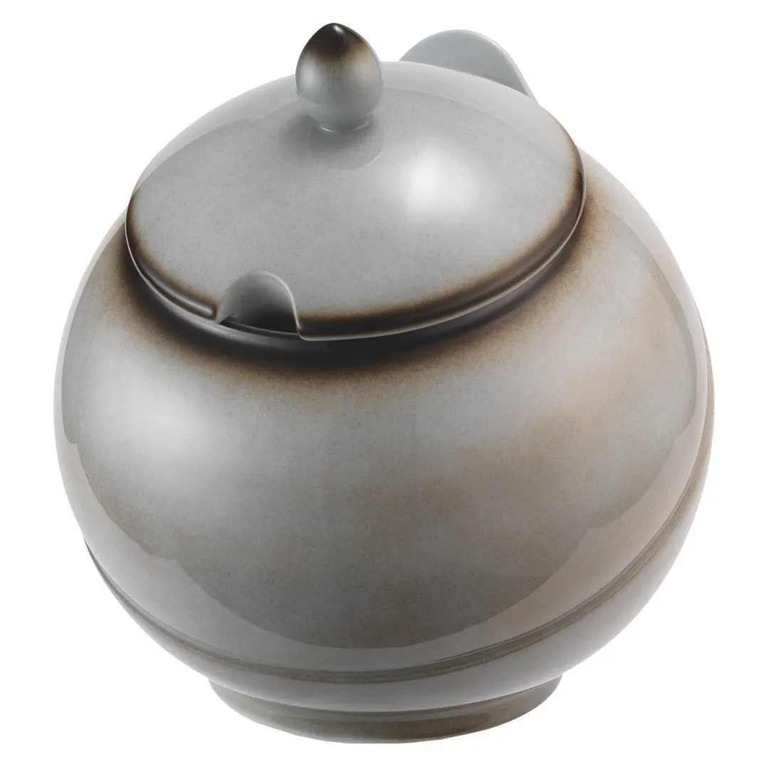GET 2757357 Frilich Pure Nature General Bowl, 3.7 Qt (8‑7/10" Dia × 10‑1/5" H), Gray China With Lid