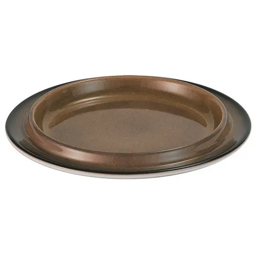 GET 2933234 Frilich Plate - 9" Diameter x 1" Height, Round China Dinner Plate in Caramel