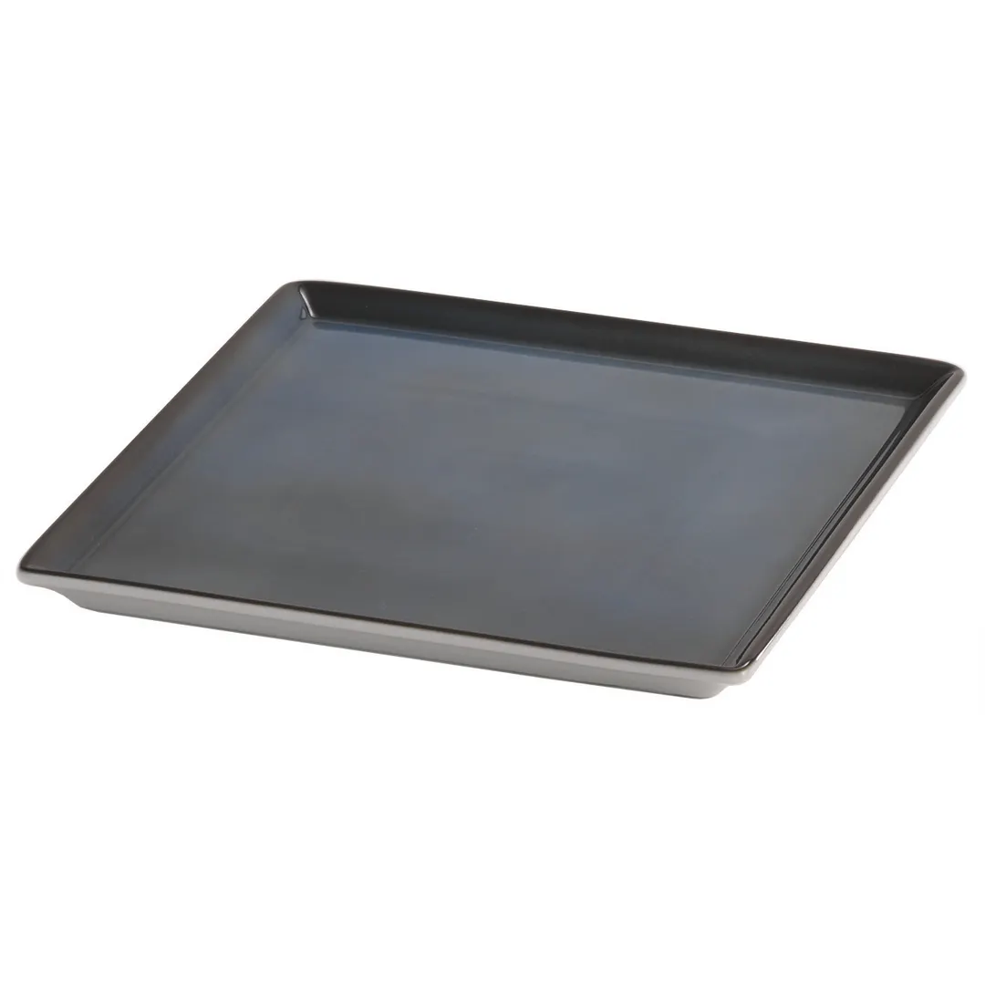 GET 2934231 Frilich Raiser Plate – Square China Dinner Plate, 9" x 9" x 2-2/5" , Blue