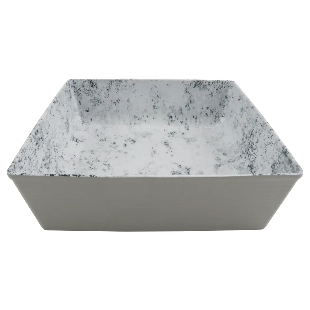 GET 30905-PEB Cheforward Endure Salad Bowl, 3.5 Qt, 10" x 10" x 3", Square Melamine Pebble