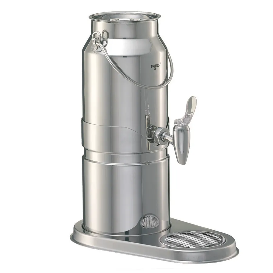 GET 3133010 Frilich Elegance Milk Dispenser Set, 3.2 Qt (0.8 Gal/3 L), 13.2" x 8.1" x 15.7"SS - Set