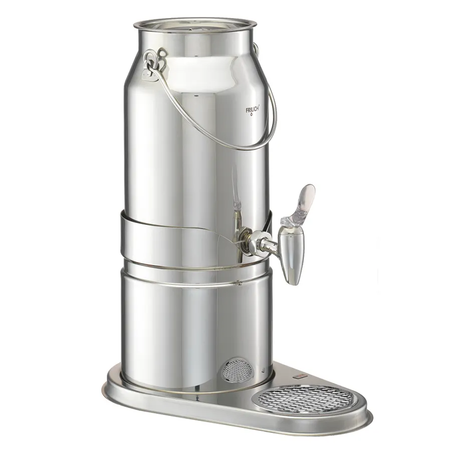 GET 3133011 Frilich Milk Dispenser, 5.3 Qt (1.3 Gal/5 L) Stainless, 14⅜"x9⅜"x17⅓" - Set