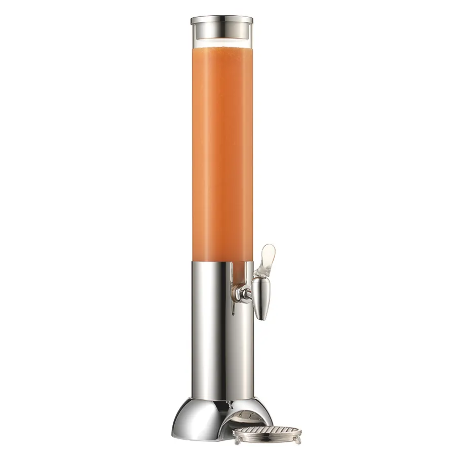 GET 3158070 Frilich Connect Juice Dispenser 3.2 Qt Acrylic/Steel, 6.7"" x 27"" H, Lid & Faucet- Set
