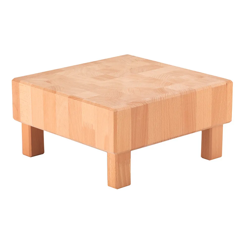 GET 3652041 Frilich Cheese Stand L-Cube, Natural Square Wood 12-13/16" L/W x 6.5" H, 2-Step
