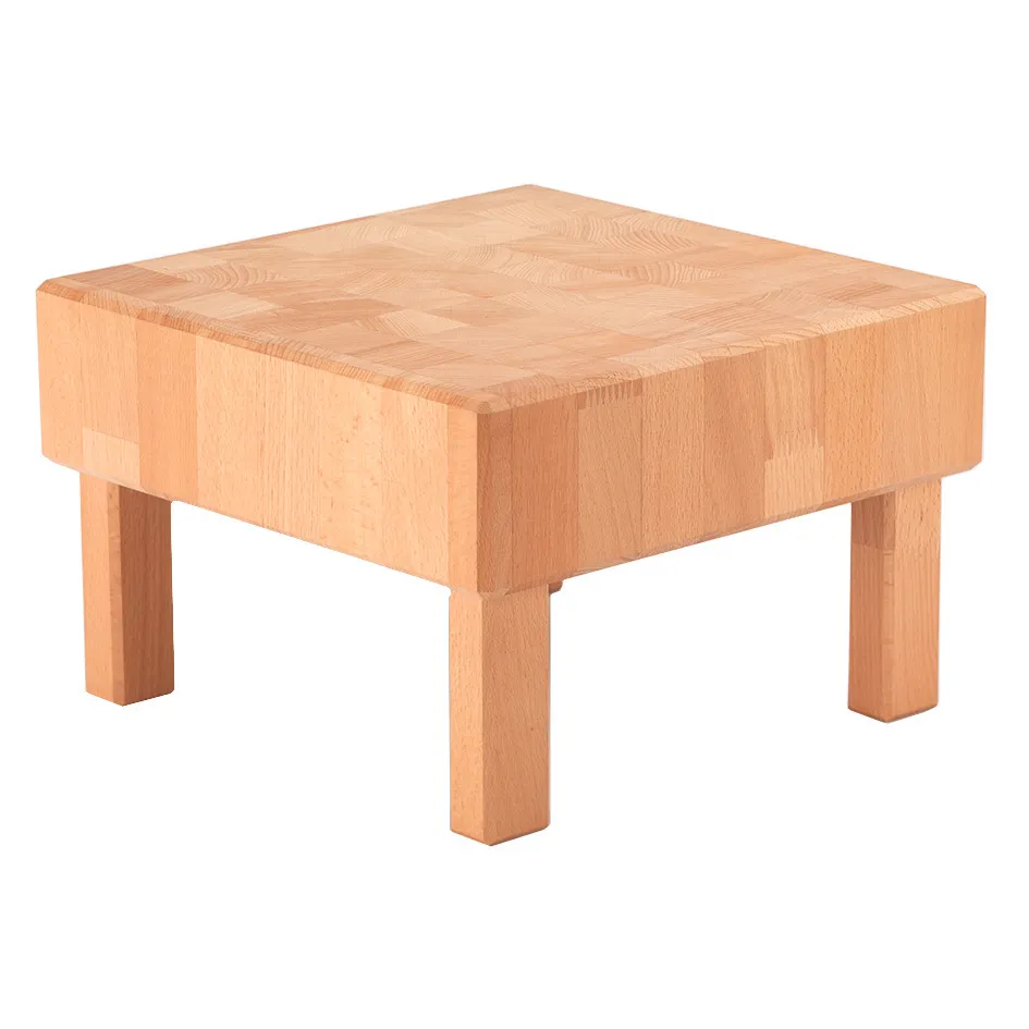 GET 3652042 Frilich Pure Nature Cheese Stand L‑Cube, Beech Wood, Natural, Approx 13" Cube 1‑2 Steps