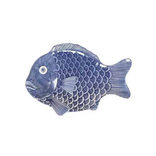 GET 370-10-BL Fish Platter 10" x 7" Melamine Break‑Resistant Dishwasher Safe BPA‑Free NSF - 1 Dozen