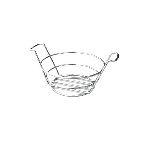 GET 4-22784 Round Stainless Steel Serving Basket, 7" Dia. x 3"H with Handle, Restaurant Use
