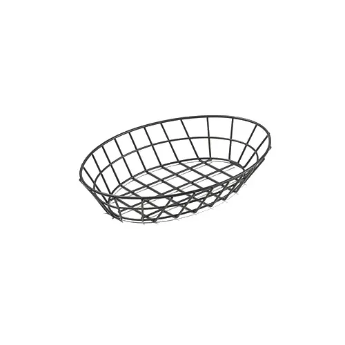 GET 4-30188 Clipper Mill Grid Basket – Oval, 12" x 8-1/4" x 2", Iron, Black Powder Coated