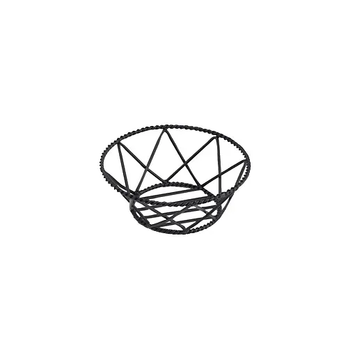 GET 4-31433 Braided Basket, 8" Dia. X 3"H, Round, Iron Powder Coated, Black