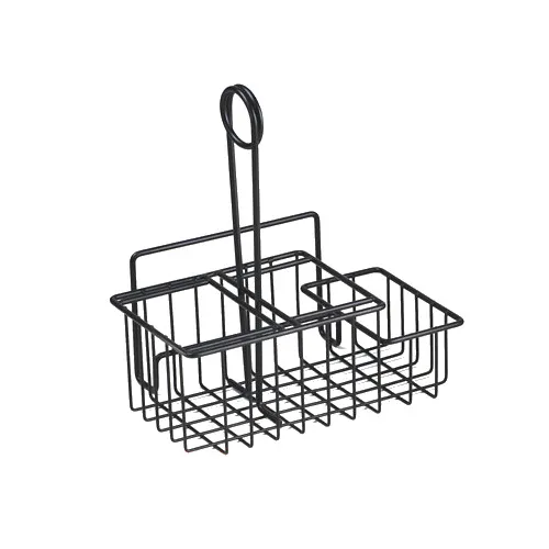 GET 4-31698 Compartment Caddy, 8" x 4-1/2" x 9", 3-Compartment, Iron Powder Coated, Black