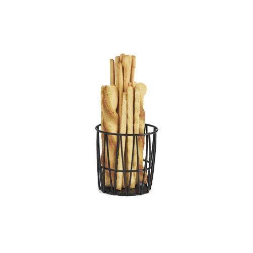 GET 4-32038 Round Iron Powder Coated Black Serving Basket, 4-1/4" Dia. x 4-1/2"H