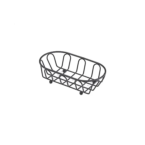 GET 4-33450 Oval Iron Powder Coated Black Serving Basket, 7-3/4" x 4-1/2" x 2-1/4"