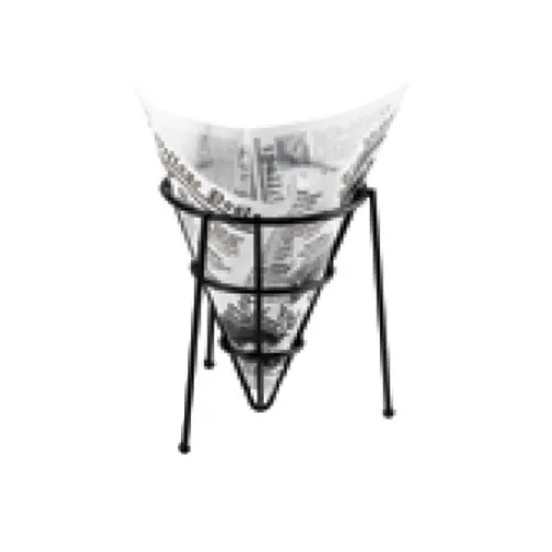 GET 4-33888 Clipper Mill Wire Cone Basket, 5" Dia. x 6" H, Stackable, Iron Teflon Coated, Black
