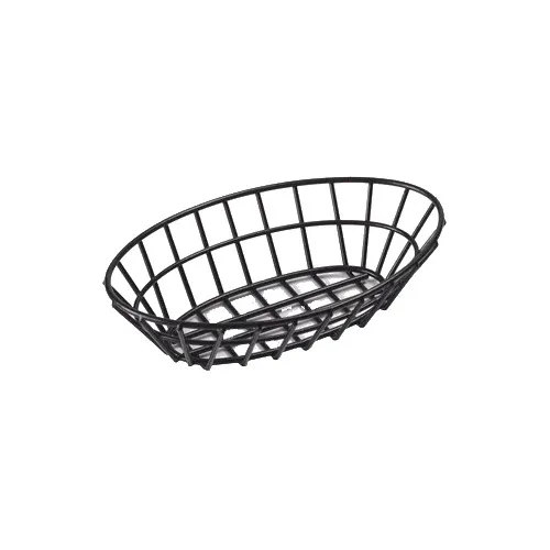 GET 4-34412 Clipper Mill Grid Basket – Oval, 9-3/4" x 6-1/4" x 2-1/4", Iron Polyethylene Coated, Black