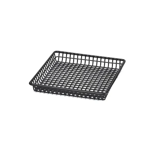 GET 4-35999 Grid Basket, 9" X 9" X 1", Square, Iron Polyethylene Coated, Black