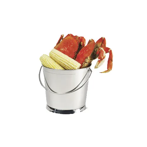 GET 4-80824 Stainless Steel Serving Pail, 3.8 Liter, 8" Dia. x 7"H, Round, with Handle